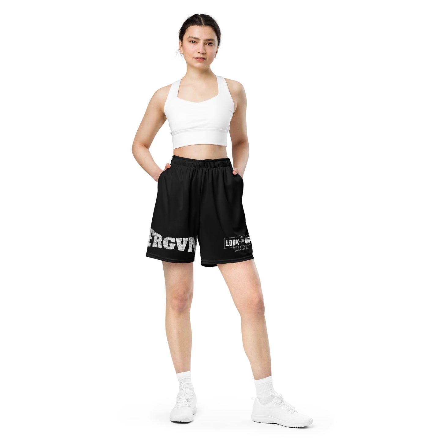 FRGVN in White (The Fighter Collection) Unisex Mesh Shorts