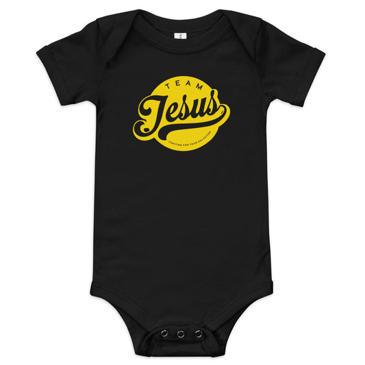 Team Jesus (Gold Crest) Baby short sleeve one piece