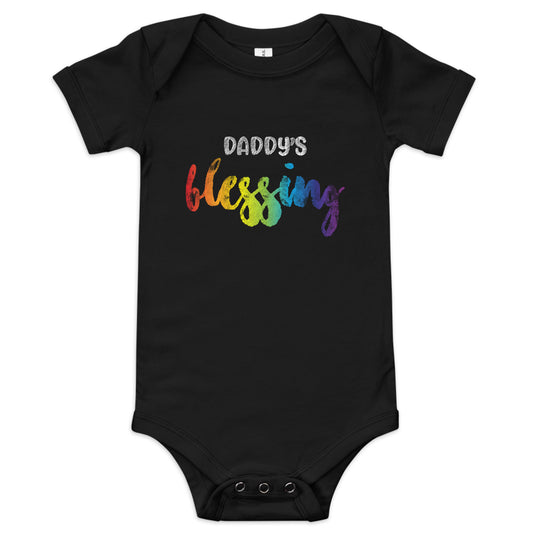 Daddy's Blessing - Baby short sleeve Black onesie