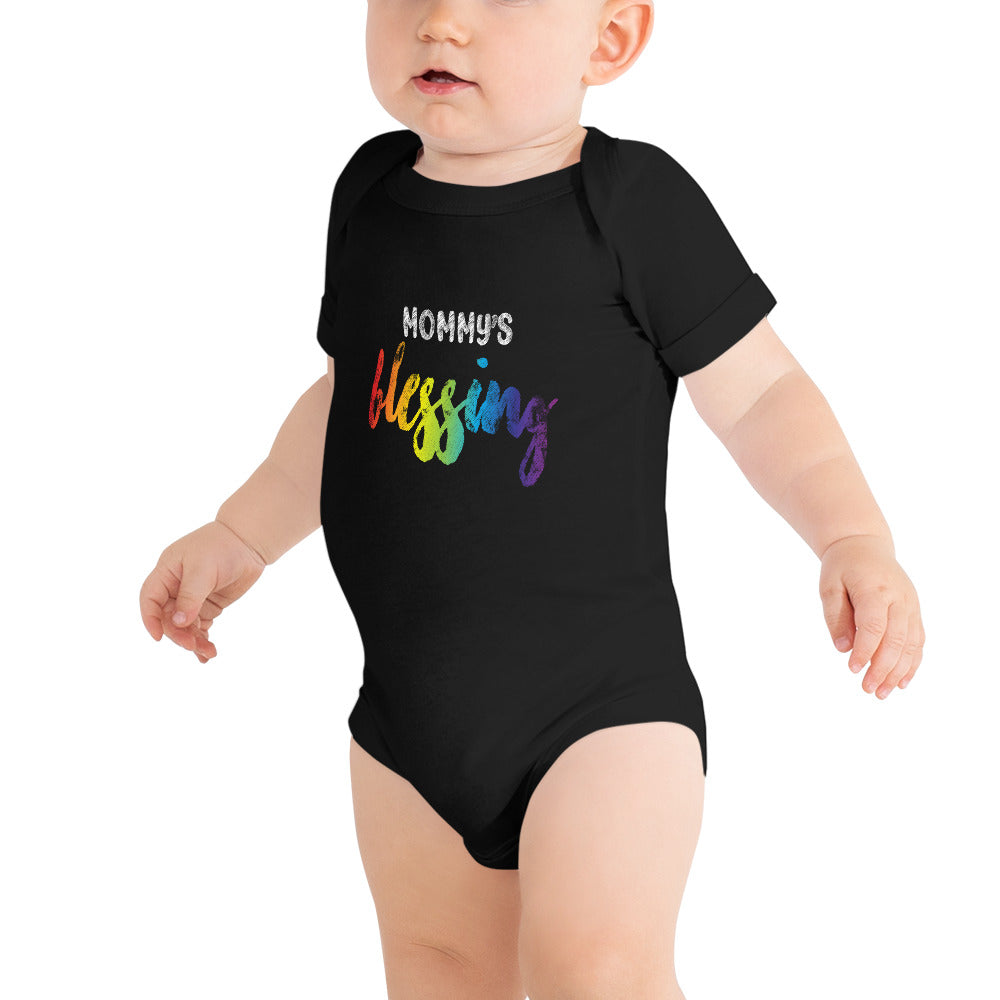 Mommy's Blessing - Baby short sleeve Black onesie