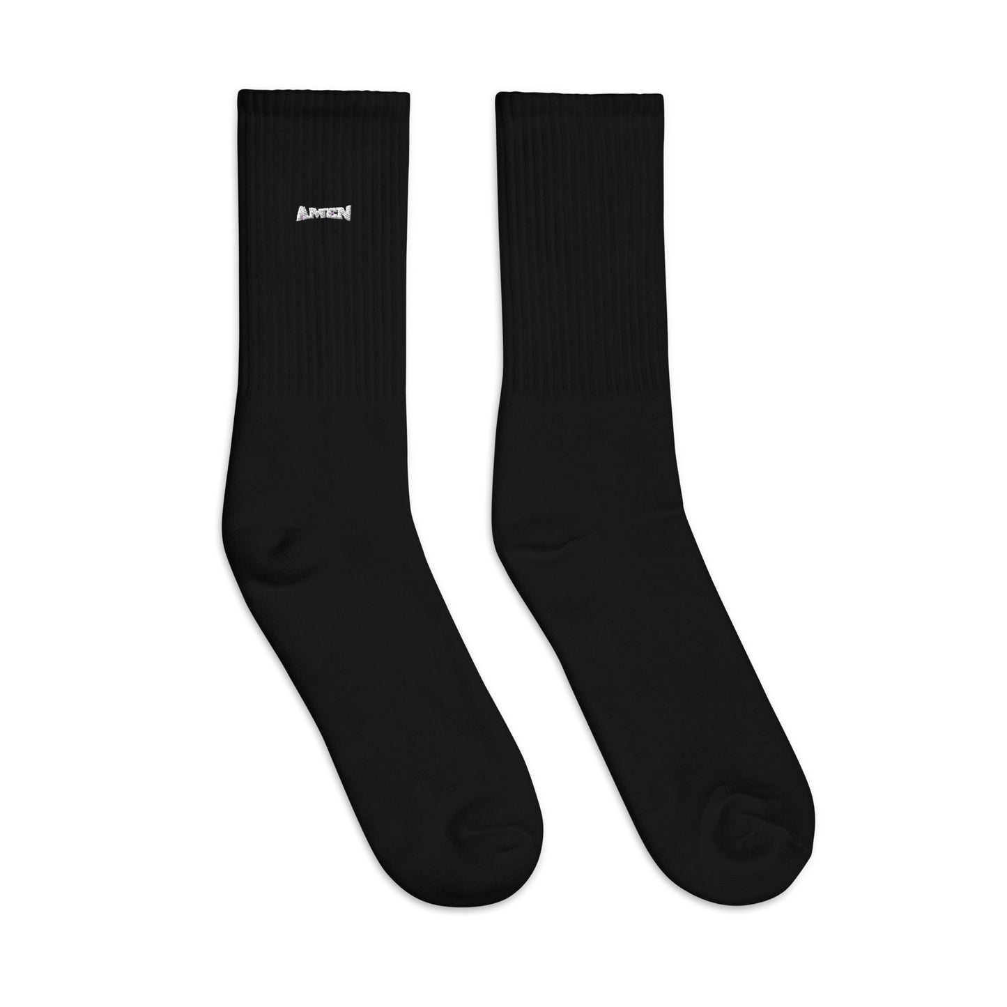 AMEN (The Fighter Collection) Embroidered socks in White