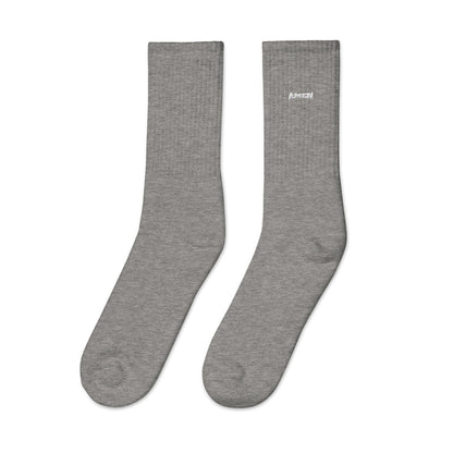 AMEN (The Fighter Collection) Embroidered socks in White