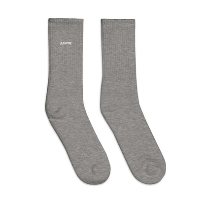 AMEN (The Fighter Collection) Embroidered socks in White