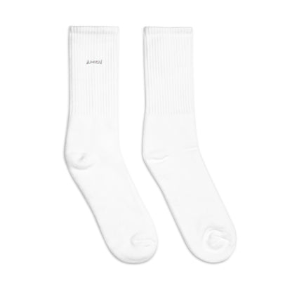 AMEN (The Fighter Collection) Embroidered socks in White