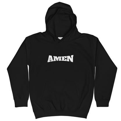 AMEN in White (The Fighter Collection) Children's Hoodie