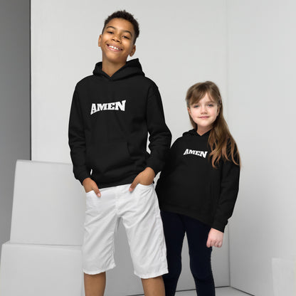 AMEN in White (The Fighter Collection) Children's Hoodie