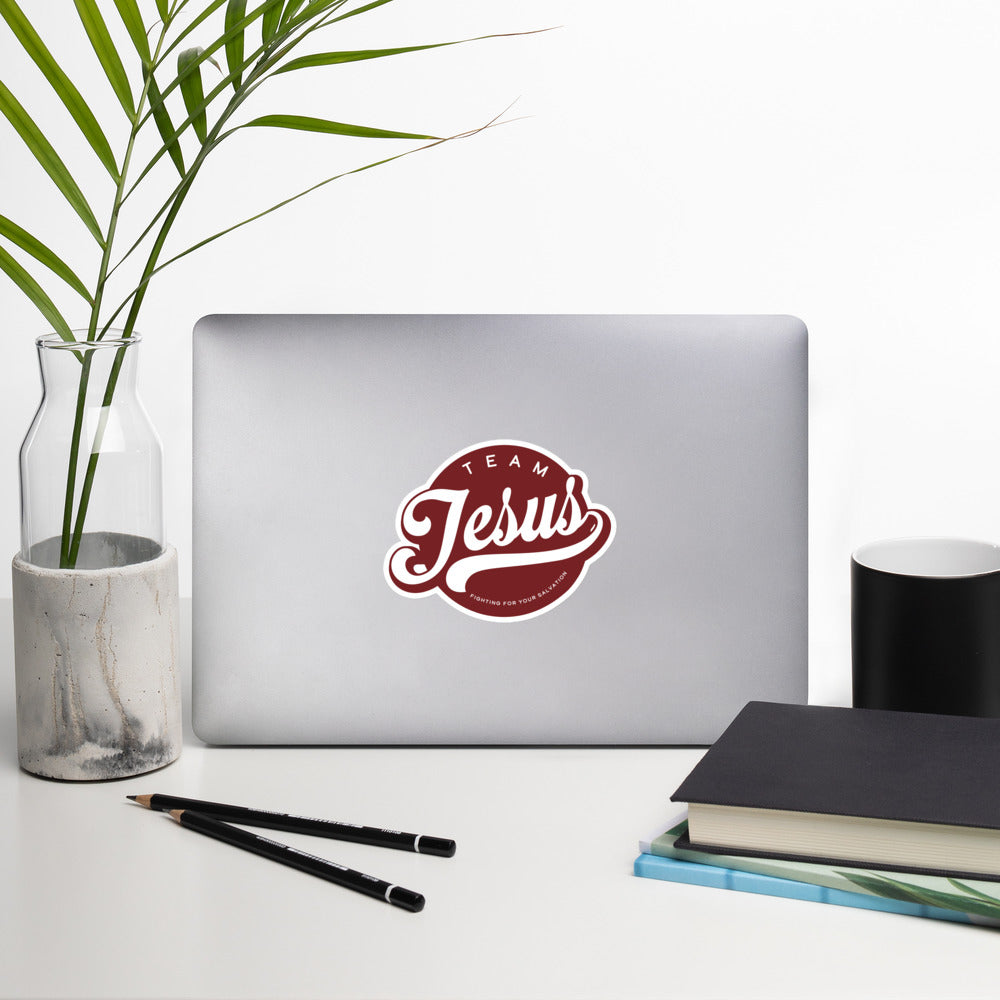 Team Jesus Bubble-free stickers in Blood Red