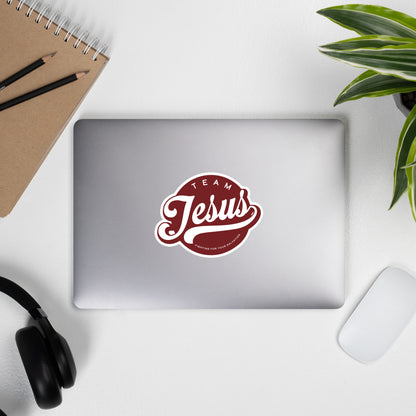 Team Jesus Bubble-free stickers in Blood Red