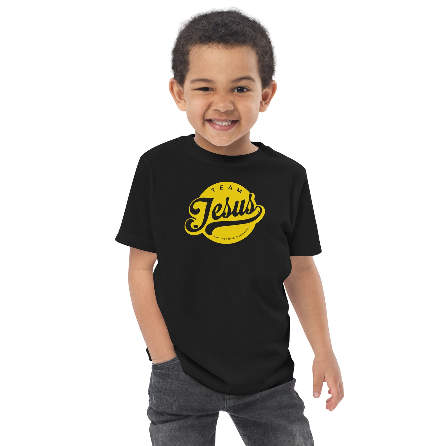 Team Jesus (Gold Crest) Toddler jersey t-shirt