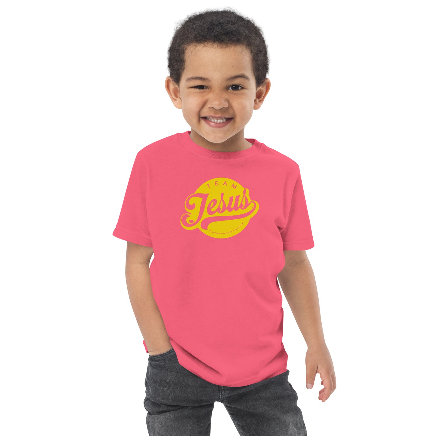 Team Jesus (Gold Crest) Toddler jersey t-shirt