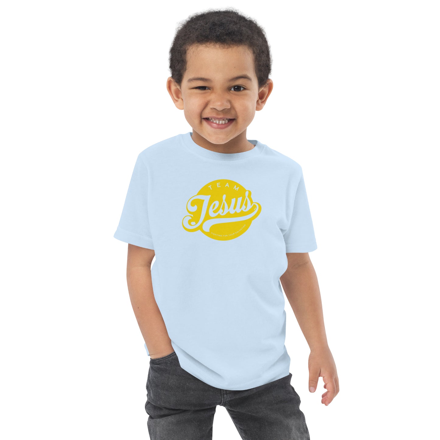 Team Jesus (Gold Crest) Toddler jersey t-shirt