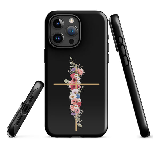 Cross In Bloom (In Bloom Collection) Black Tough Case for iPhone®