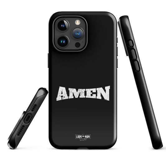 AMEN (The Fighter Collection) White on Black Tough Case for iPhone®