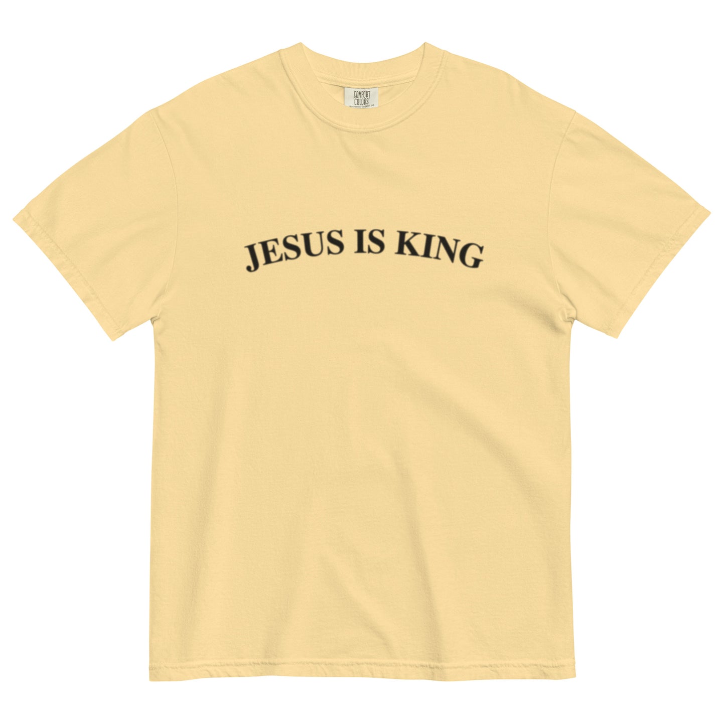 Jesus Is King (Center City Collection) Unisex Garment-Dyed Heavyweight T-shirt in Black