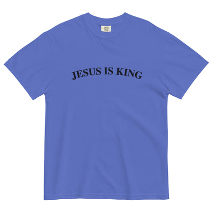 Jesus Is King (Center City Collection) Unisex Garment-Dyed Heavyweight T-shirt in Black