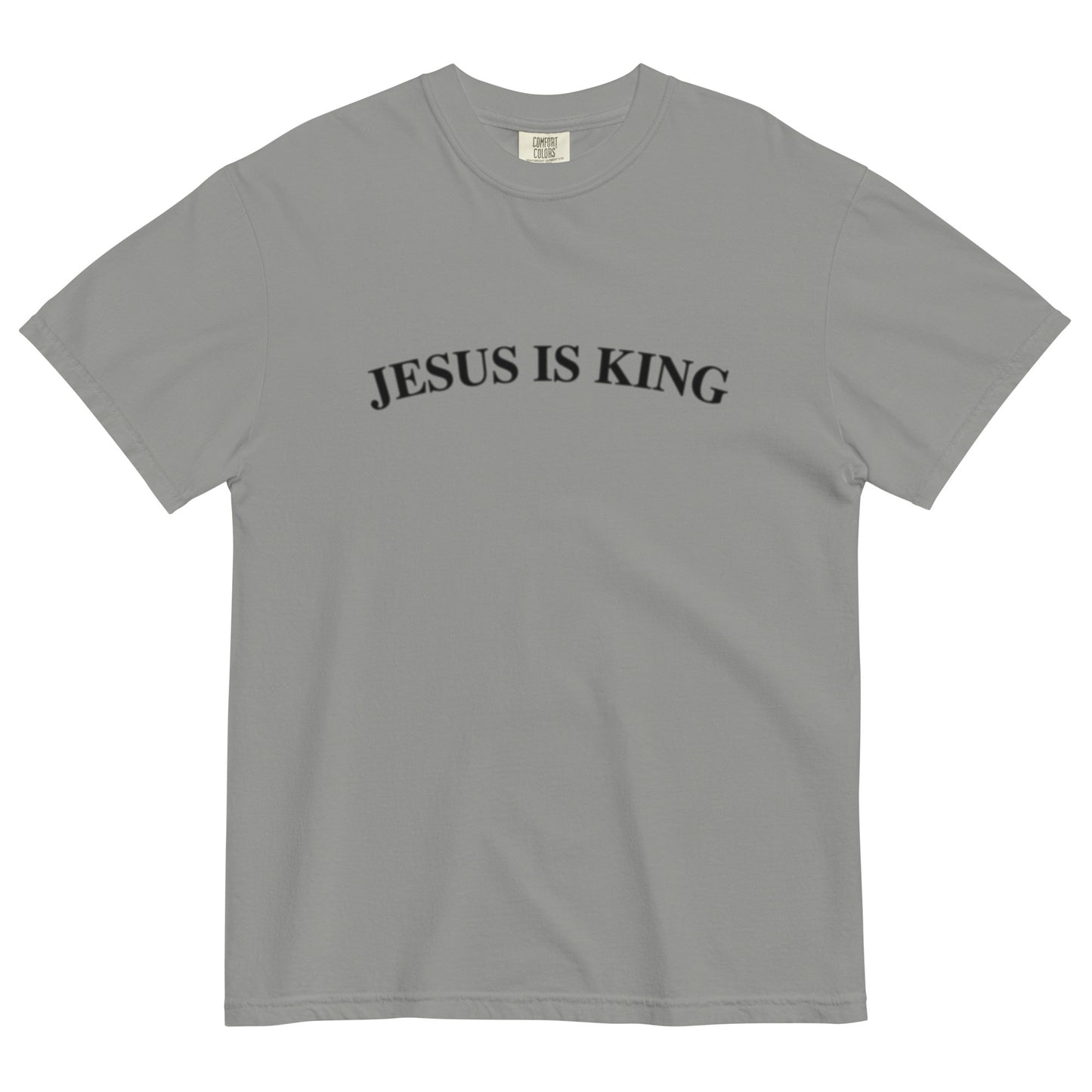 Jesus Is King (Center City Collection) Unisex Garment-Dyed Heavyweight T-shirt in Black