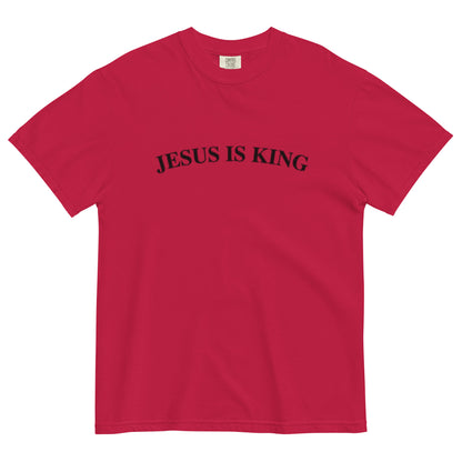 Jesus Is King (Center City Collection) Unisex Garment-Dyed Heavyweight T-shirt in Black