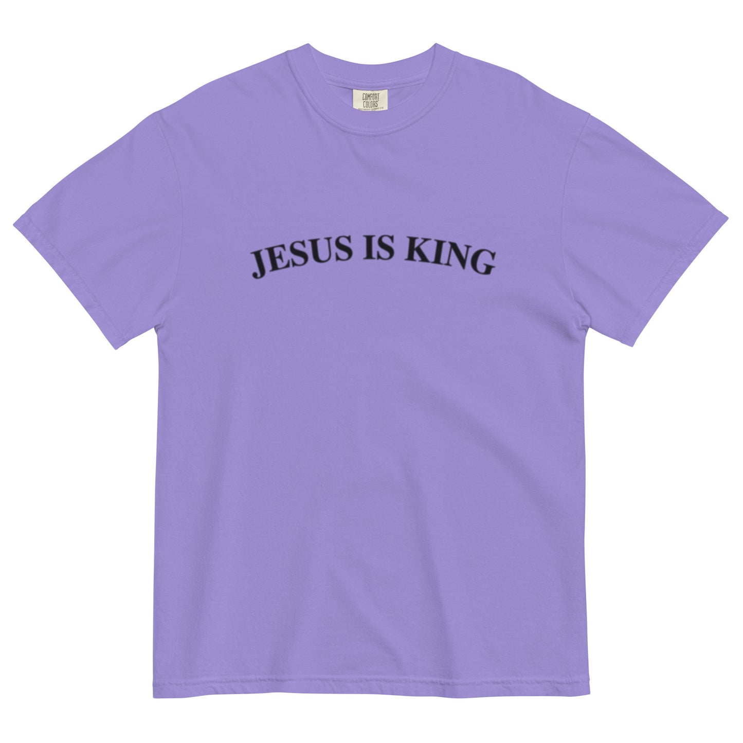 Jesus Is King (Center City Collection) Unisex Garment-Dyed Heavyweight T-shirt in Black