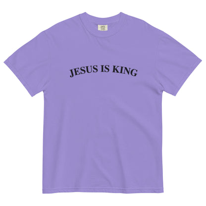 Jesus Is King (Center City Collection) Unisex Garment-Dyed Heavyweight T-shirt in Black