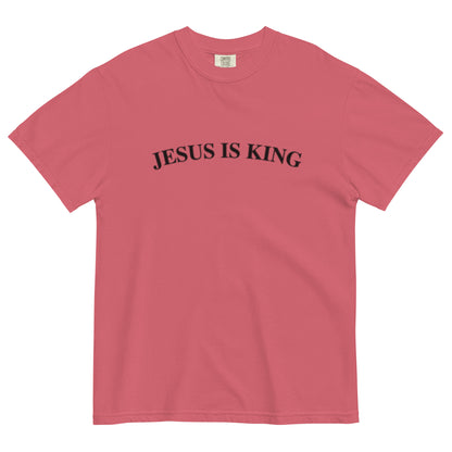 Jesus Is King (Center City Collection) Unisex Garment-Dyed Heavyweight T-shirt in Black