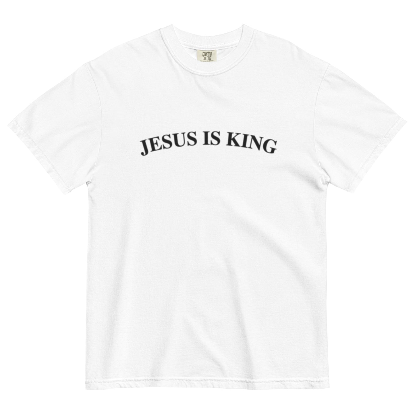 Jesus Is King (Center City Collection) Unisex Garment-Dyed Heavyweight T-shirt in Black