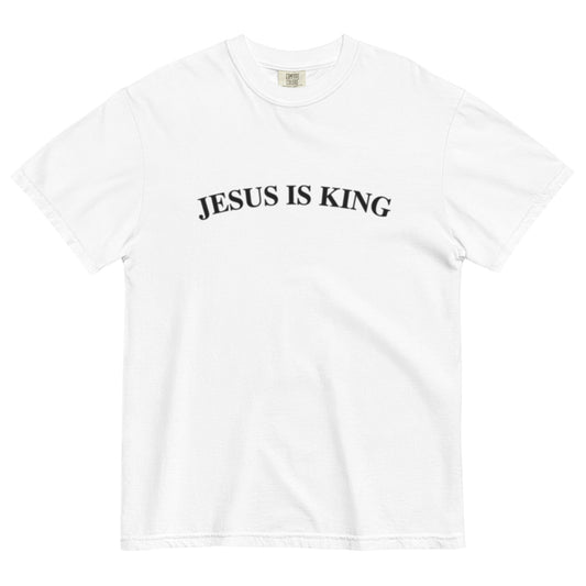 Jesus Is King (Center City Collection) Unisex Garment-Dyed Heavyweight T-shirt in Black