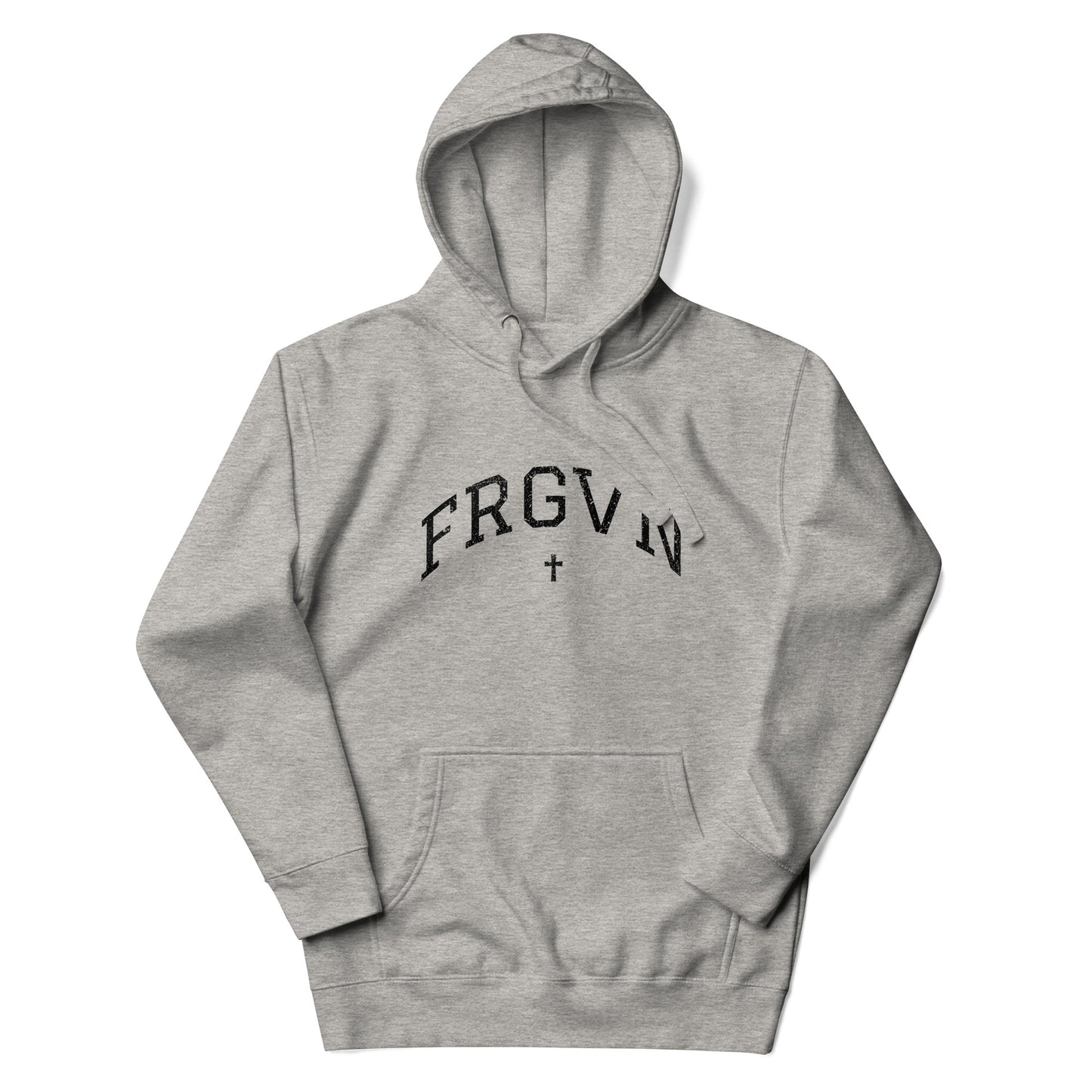 FRGVN Distressed with Cross in Black (Letterman Collection) Unisex Premium Hoodie