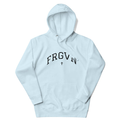 FRGVN Distressed with Cross in Black (Letterman Collection) Unisex Premium Hoodie