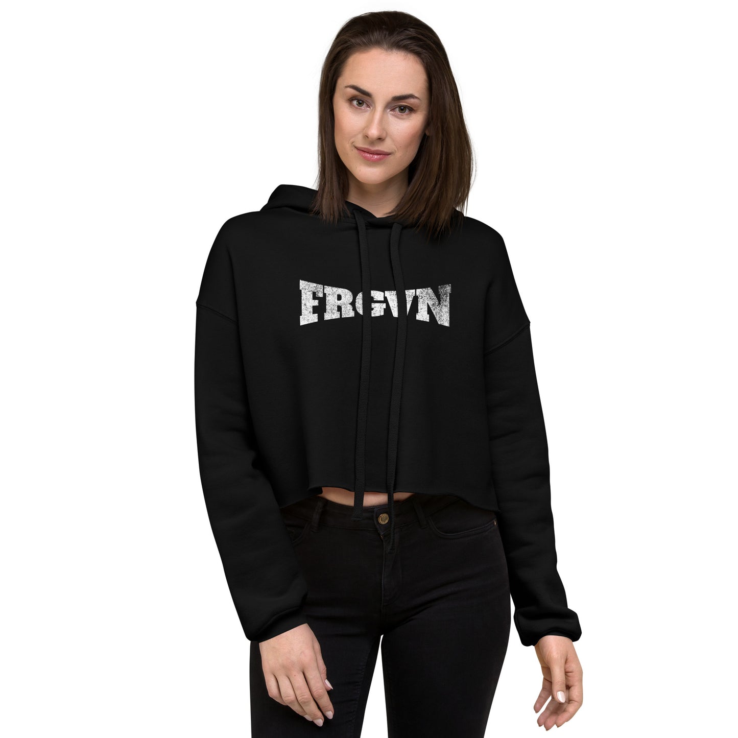 FRGVN in White (The Fighter Collection) Women's Cropped Hoodie