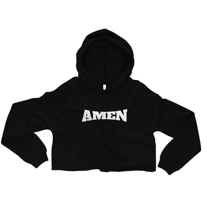 AMEN in White (The Fighter Collection) Women's Cropped Hoodie