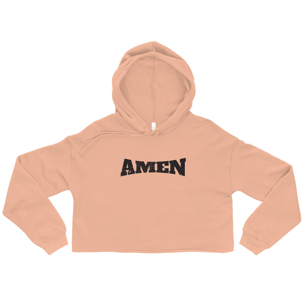 AMEN in Black (The Fighter Collection) Women's Cropped Hoodie