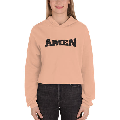 AMEN in Black (The Fighter Collection) Women's Cropped Hoodie