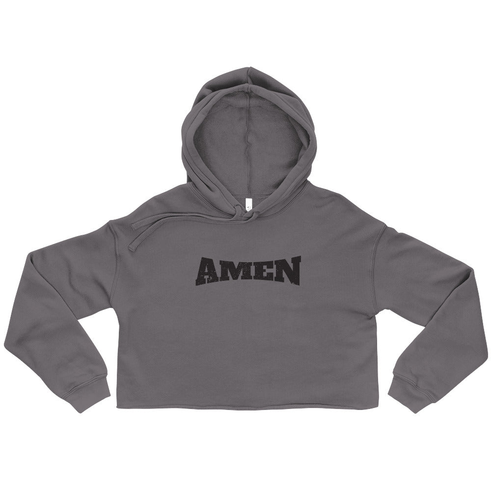 AMEN in Black (The Fighter Collection) Women's Cropped Hoodie