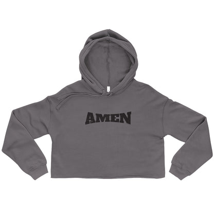 AMEN in Black (The Fighter Collection) Women's Cropped Hoodie