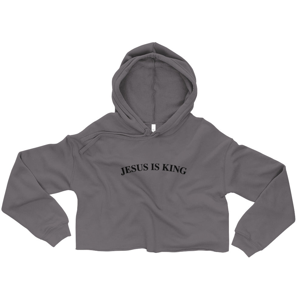 King Crop Hoodie - Black