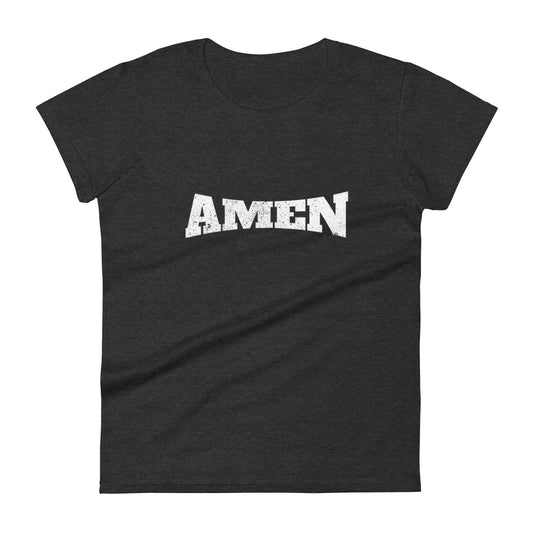 AMEN in White (The Fighter Collection) Women's Short Sleeve T-shirt
