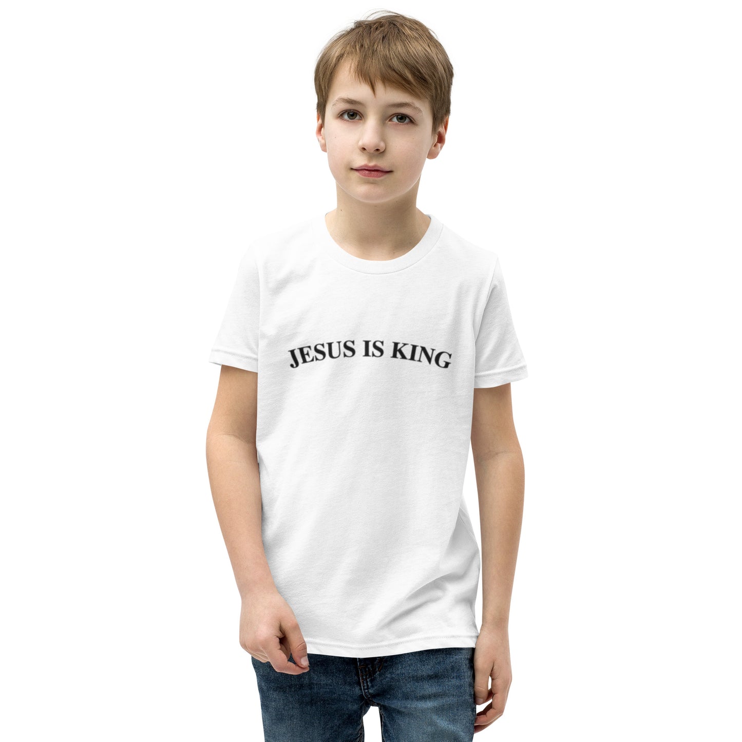 Jesus Is King (Center City Collection) Youth Short Sleeve T-Shirt in Black